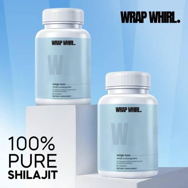 Wrap Whirl Natural Ashwagandha Caps: Powered with Shilajit & Safed Musli